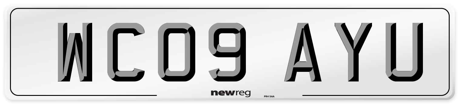 WC09 AYU Number Plate from New Reg